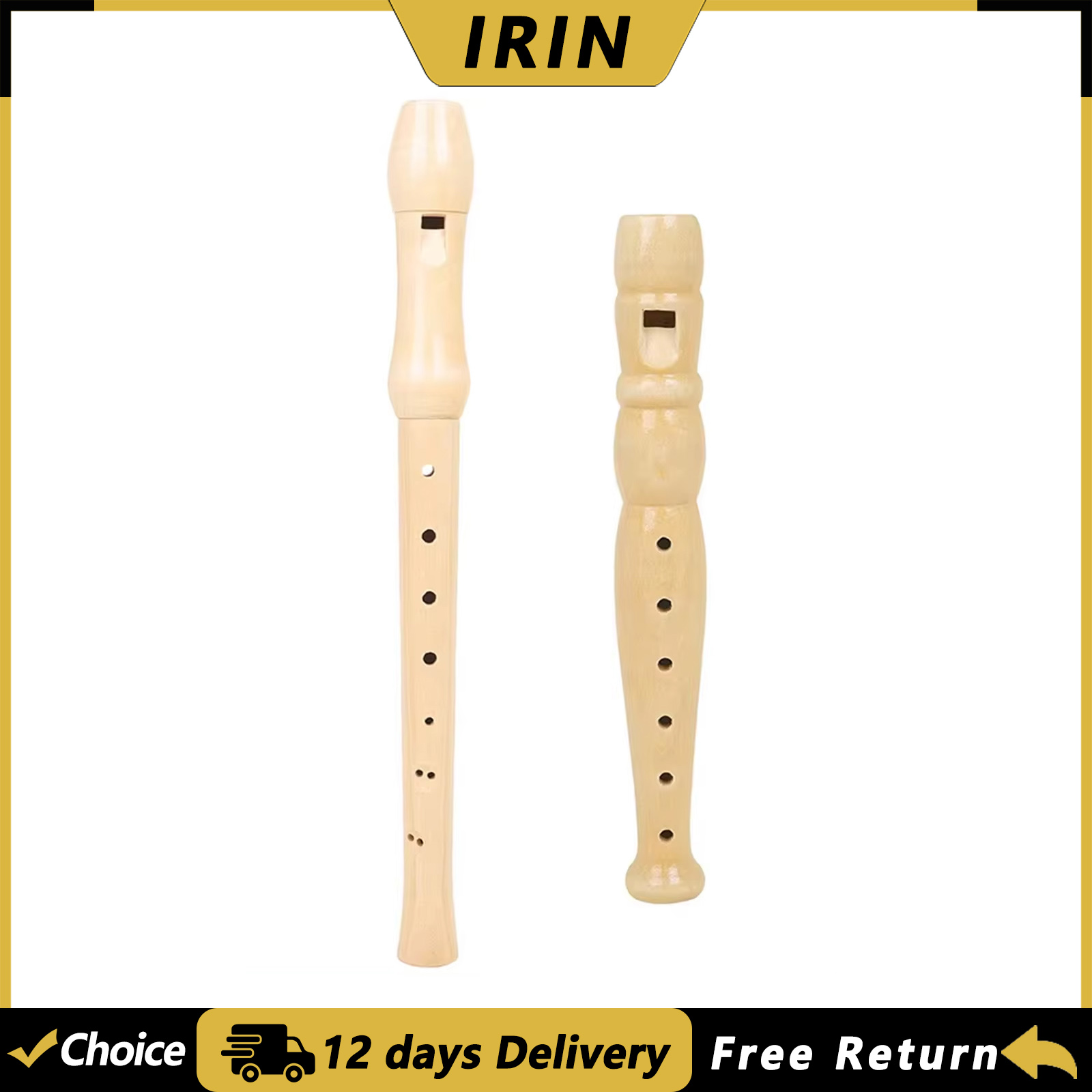 Musical Instrument Harmonium - IRIN 6/8穴リコーダー ウッドカラーフルートリコーダー プロフェッショナルオルフ楽器 子供と大人の学習用ギフト