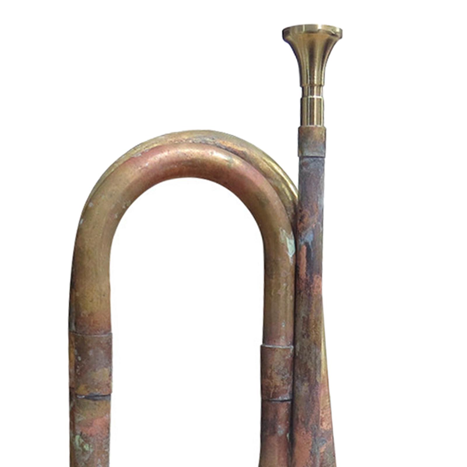 Musical Instrument Bugle - トランペット型バグル（マウスピース付き）12.60インチ マーチングバグル 学校騎兵隊 子供 大人用