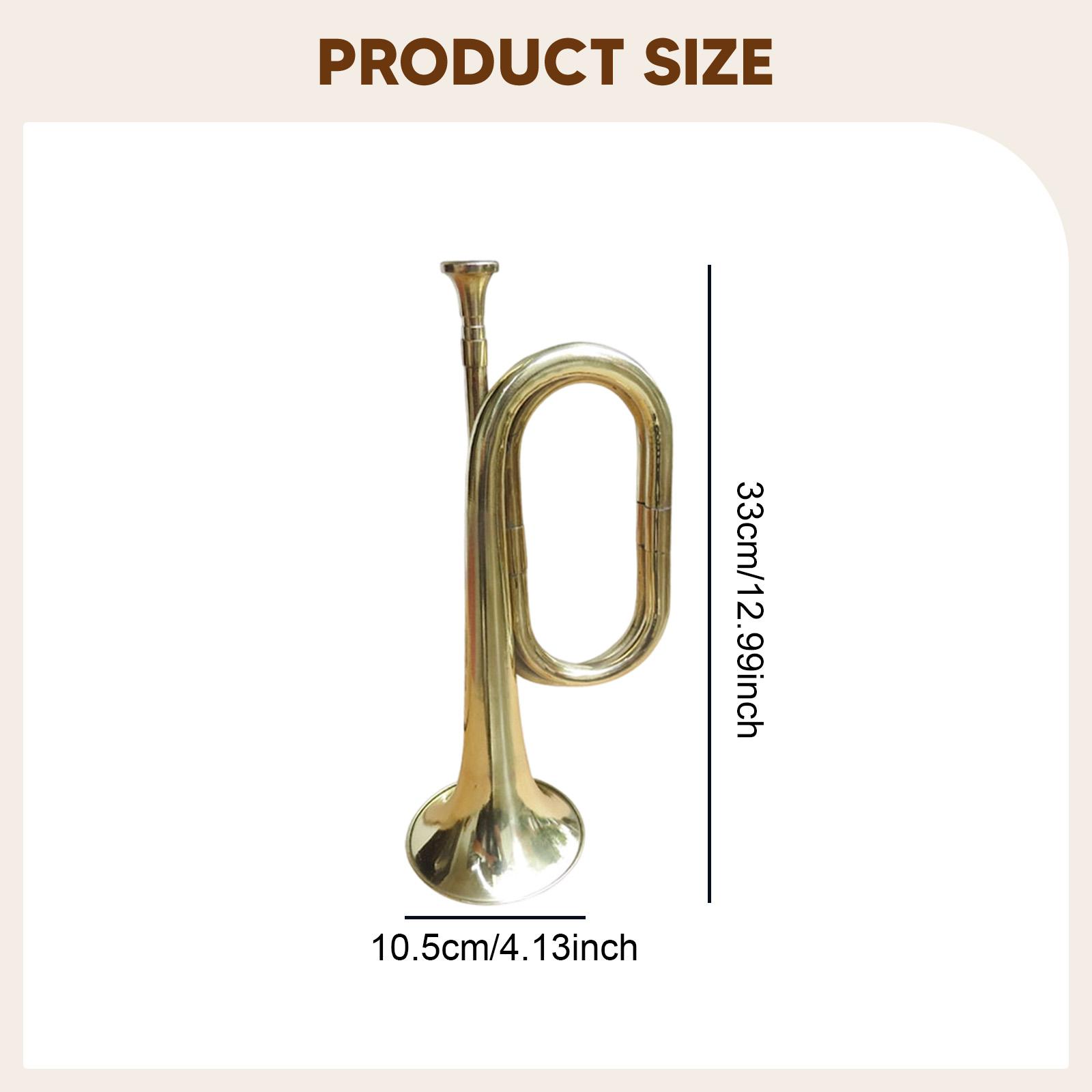 トランペットバグル楽器 ポータブル 13インチ 厚手の吹奏管 - Musical Instrument Bugle のレビューと価格