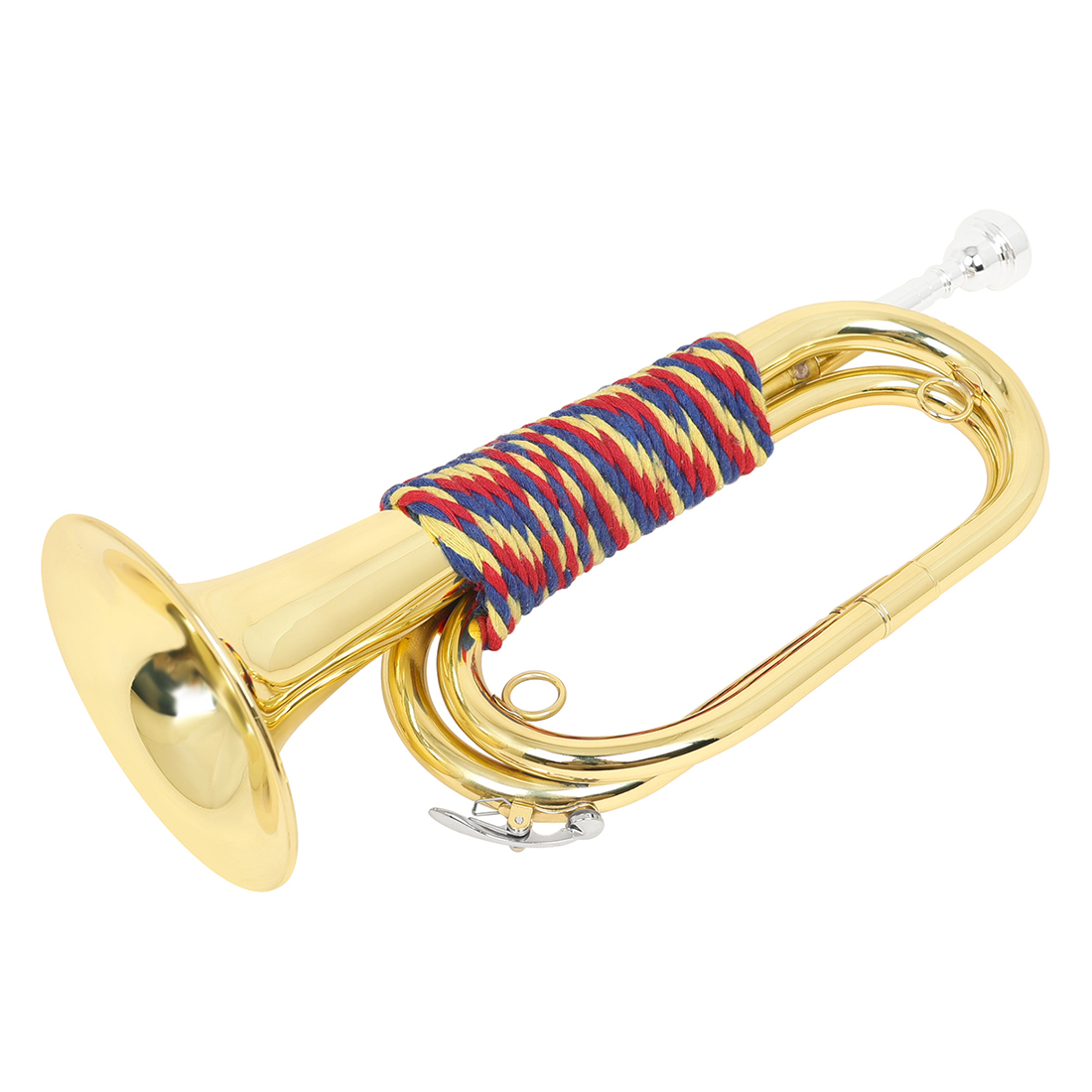 Bbミニバグルトランペット真鍮製ゴールドB♭騎兵バグルトラン - Musical Instrument Bugle のレビューと価格