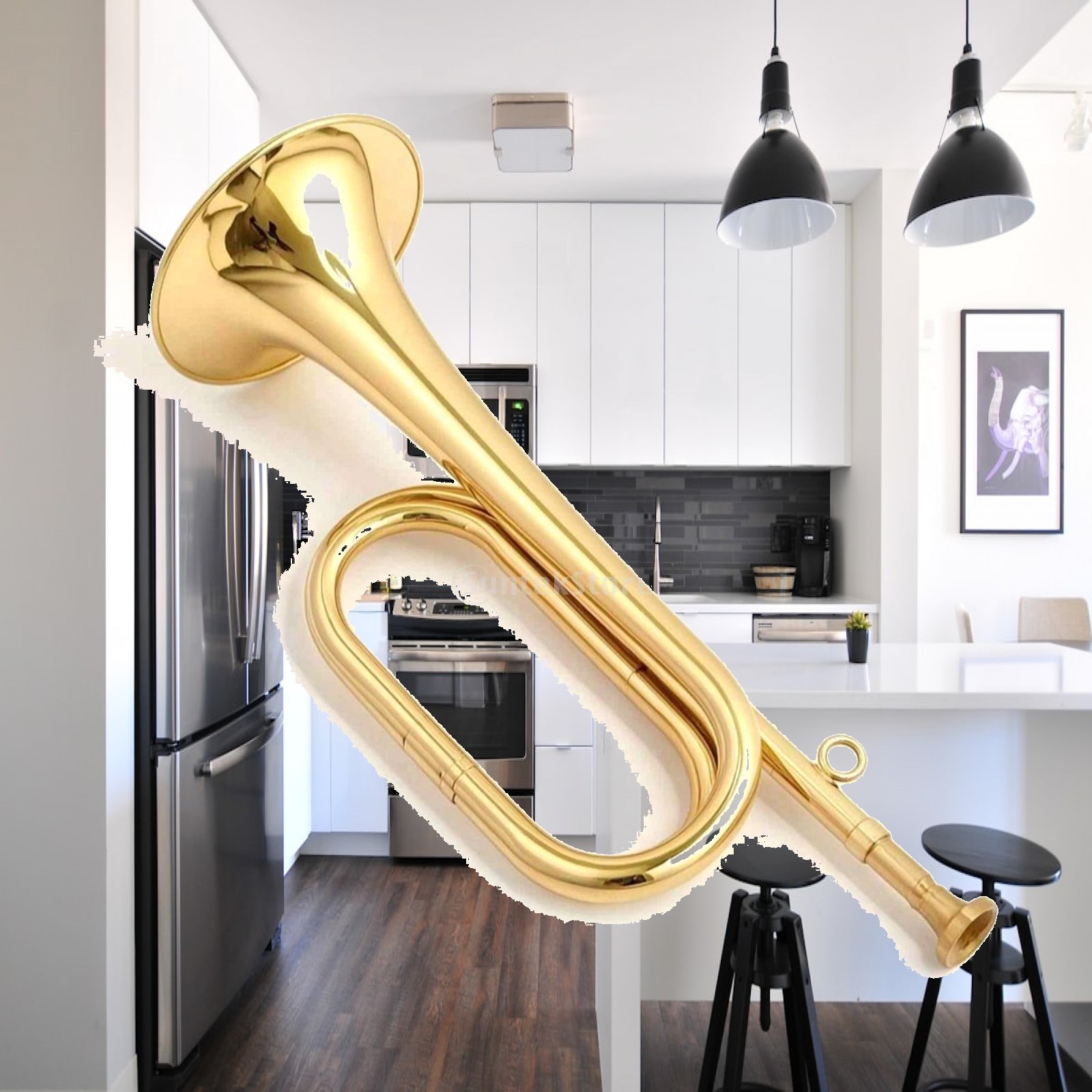 ミニ真鍮製楽器 ウィンドホーン コンパクトなバグル 指リング - Musical Instrument Bugle のレビューと価格