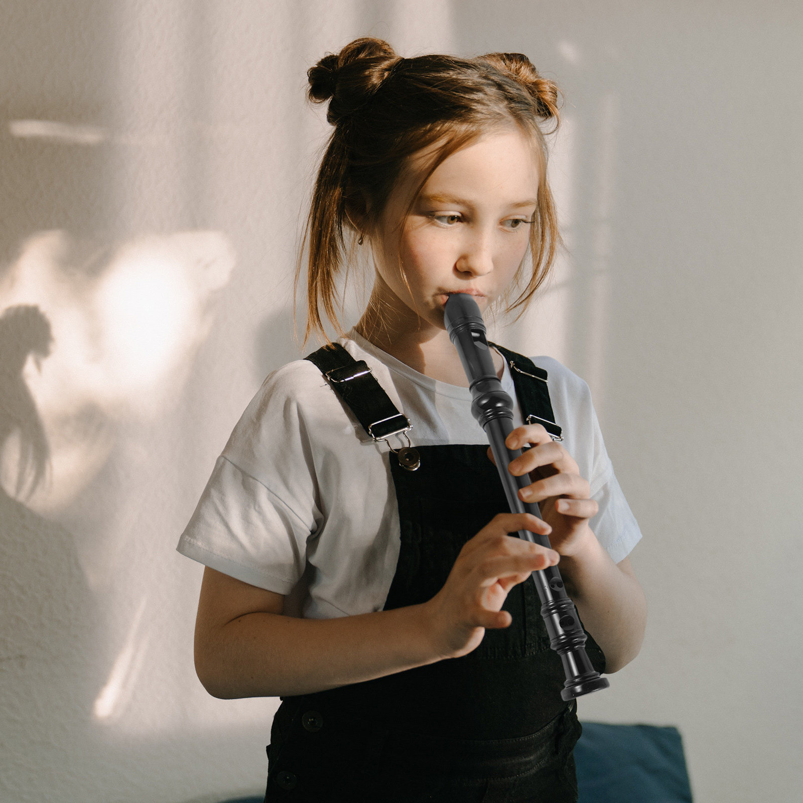 初心者向け、教室での使用に適した、8穴の黒色透明ABSプラス - Soprano Recorder Plastic のレビューと価格